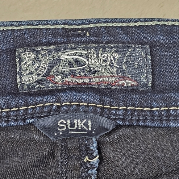 Silver Jeans W29 L31 Suki Mid Rise Slim Boot Dark womens wash denim thick stitch - Picture 9 of 13